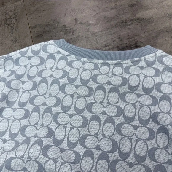 Coach Light Blue Patterned Crewneck Sweater - Picture 5 of 10